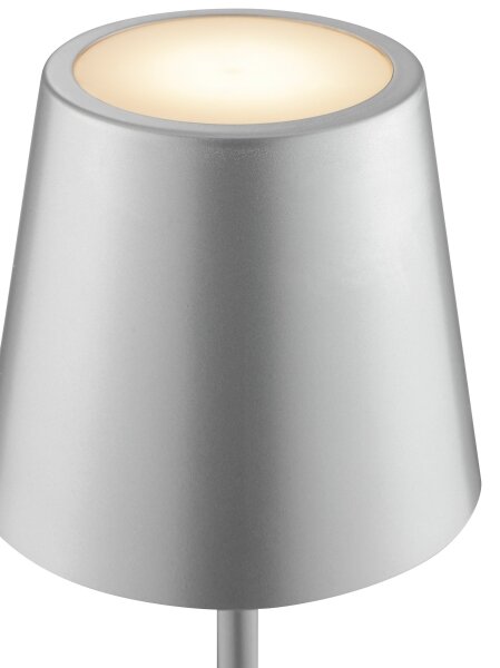 Brilliant - Lampada da tavolo a LED ricaricabile dimmerabile con controllo touch ELORA LED/2,5W/5V 2700K IP44 argento