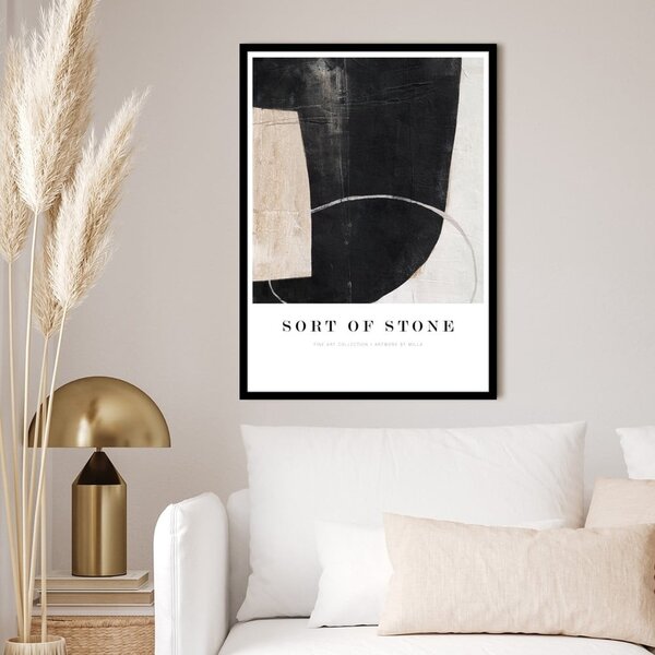 Dipinto 52x72 cm Sort Of Stone – Malerifabrikken