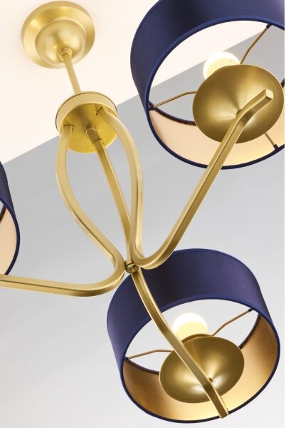 Jupiter 2113 - Lampadario a stelo KASZMIR 3xE27/15W/230V blu/oro