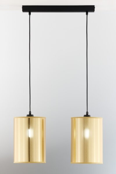 Jupiter 2091 - Lampadario a sospensione CORTINA con cavo 2xE27/15W/230V oro/nero