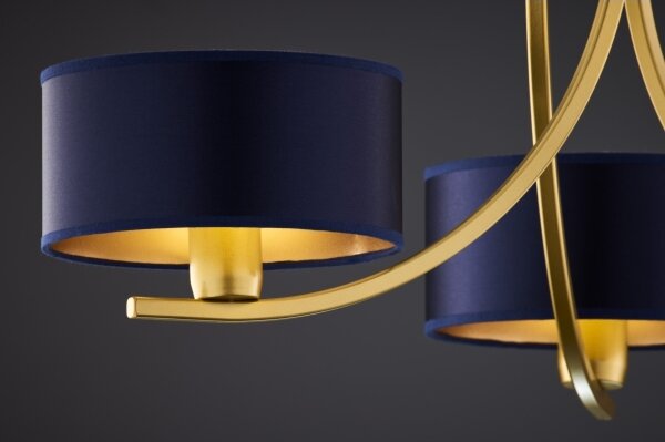 Jupiter 2093 - Lampadario a catena ARTHUR 3xE27/15W/230V blu/oro