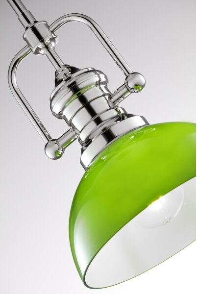 Jupiter 2071 - Lampadario su asta PLATINO 1xE27/15W/230V verde/cromo lucido