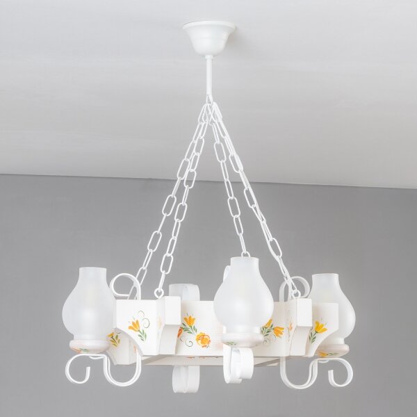 Brilagi - Lampadario a catena QUEEN 4xE14/40W/230V faggio/crema