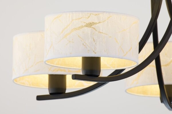 Jupiter 2104 - Lampadario a catena ARTHUR 5xE27/15W/230V bianco/nero/effetto marmo