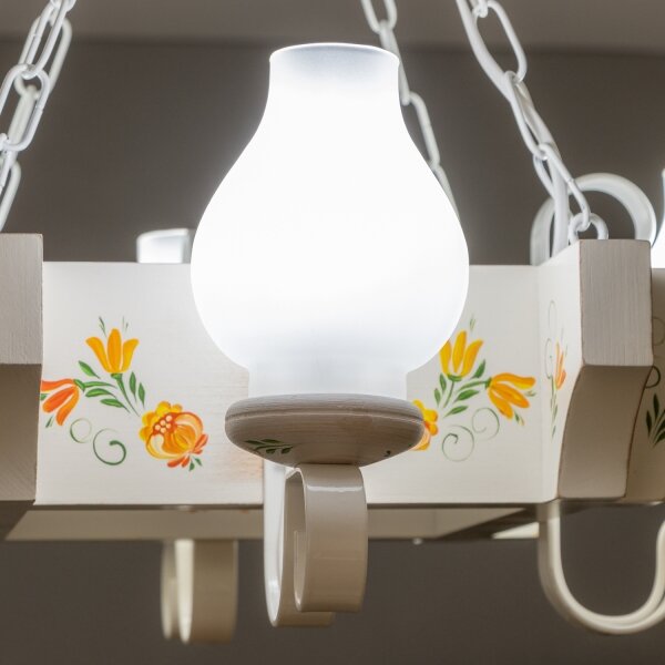 Brilagi - Lampadario a catena QUEEN 4xE14/40W/230V faggio/crema