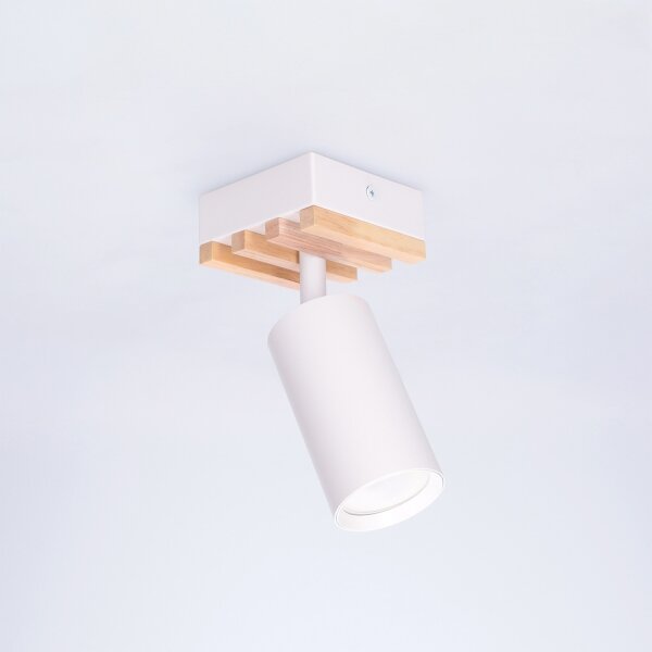 Brilagi - Faretto SELE WOOD ACOUSTIC 1xGU10/30W/230V bianco/legno