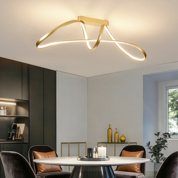 Brilagi-LED Plafoniera dimmerabile a soffitto TWISTER LED/60W/230V 3000-6000K dorata + telecomando