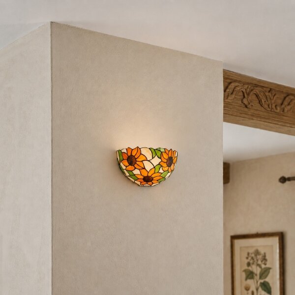 Brilagi - Applique Tiffany in vetro colorato SUNFLOWER 1xE14/40W/230V