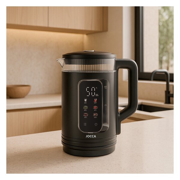 JOCCA Bollitore Elettrico Capacit 1.5 Litri Potenza 1500 Watt Touch Screen con Spegnimento Automatico colore Nero - 2894N