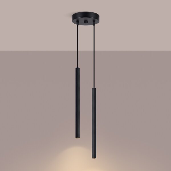 Sollux SL.1867 - Lampadario sospeso con cavo ARCHE 2xG9/8W/230V nero