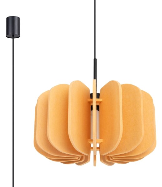 Sollux SL.1861 - Lampadario a sospensione con cavo MULA, 1xE27/15W/230V, diametro 45 cm, giallo