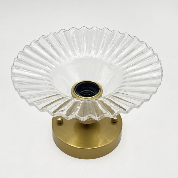 Lampadario a plafone TRISH 1xE27/15W/230V oro/trasparente