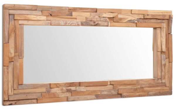 Specchio Decorativo in Legno di Teak 120x60 cm Rettangolare