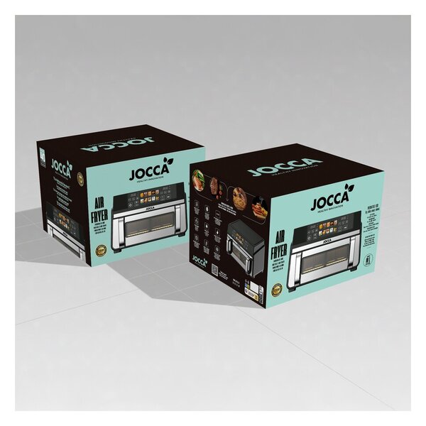 JOCCA Friggitrice ad Aria Doppio Cestello Capacit 10 Litri Potenza 2200 Watt colore Nero/Acciaio Inox - 2948