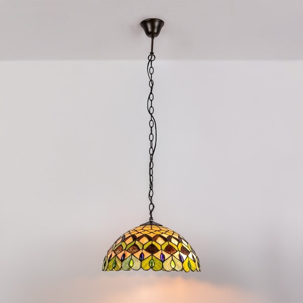 Brilagi - Lampadario in stile Tiffany a sospensione con catena MARGARET 2xE27/60W/230V