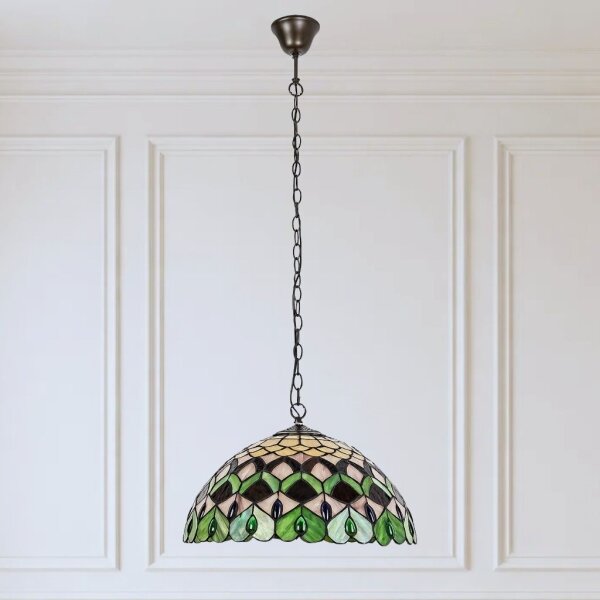 Brilagi - Lampadario in stile Tiffany a sospensione con catena MARGARET 2xE27/60W/230V