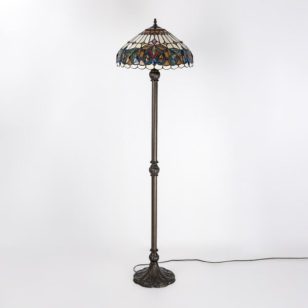 Brilagi - Lampada da terra in vetro Tiffany LUISA 2xE27/60W/230V