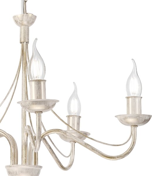 Lampadario a catena ANTON 5xE14/60W/230V bianco patinato