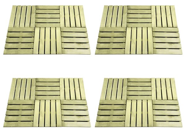 Piastrelle per Decking 24 pz 50x50 cm in Legno Verde