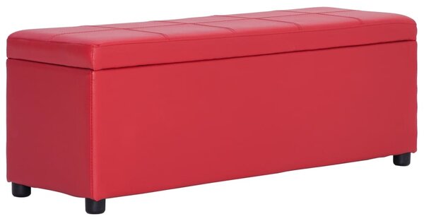 Panca con Vano Portaoggetti 116 cm Rosso in Similpelle