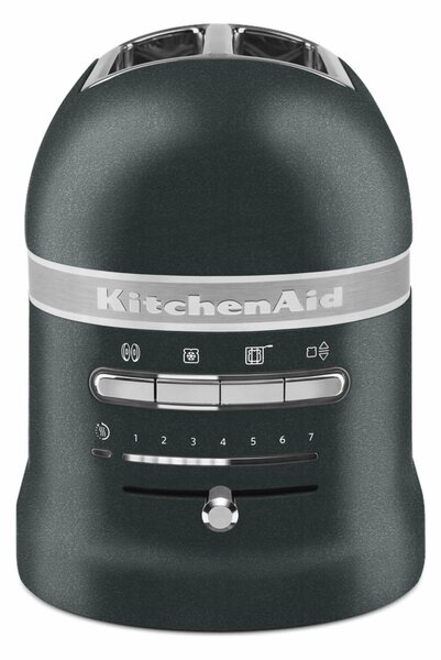 KITCHENAID Tostapane con Pinze 2 Fette Potenza 1250 Watt con 7 Livelli di Doratura e Vassoio Raccogli Briciole colore Verde - 5KMT2204EPP
