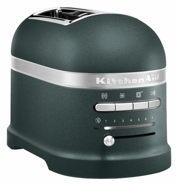 KITCHENAID Tostapane con Pinze 2 Fette Potenza 1250 Watt con 7 Livelli di Doratura e Vassoio Raccogli Briciole colore Verde - 5KMT2204EPP