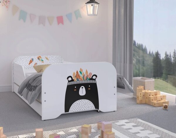 Letto casetta per bambini Paul - naturale - letto + spazio di archiviazione  200x90 cm