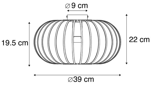 Lampada da soffitto intelligente nera 39 cm con Wi-Fi G95 - Johanna