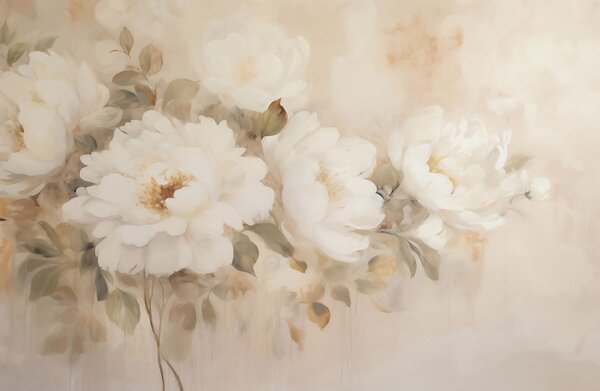 Carta da parati Peonie in stile vintage, Carta da parati Floreale, w05835 : Uwalls.it