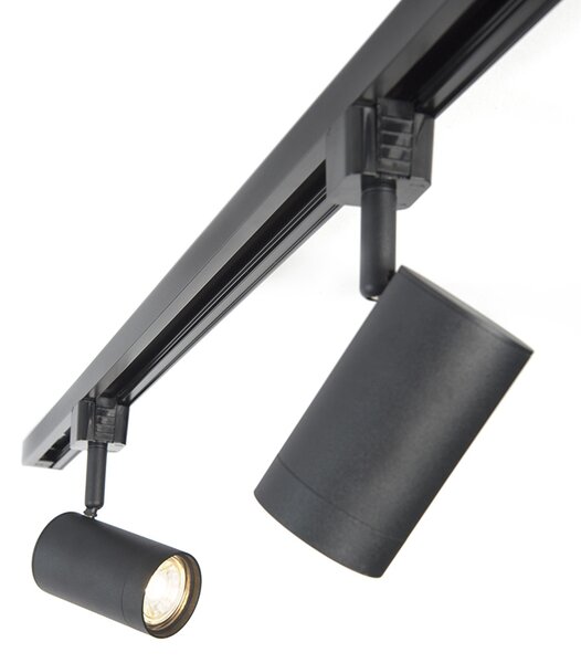 Sistema a binario 1-fase intelligente 5 faretti incl. 5 GU10 nero - Jeana