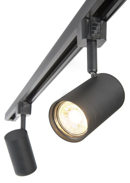 Sistema a binario 1-fase intelligente 5 faretti incl. 5 GU10 nero - Jeana