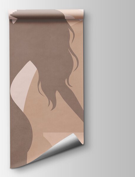 Carta da parati Silhouette femminili e piante, Carta da parati lastrazione, Carta da parati popolare, t00939v1 - Tapeko.it