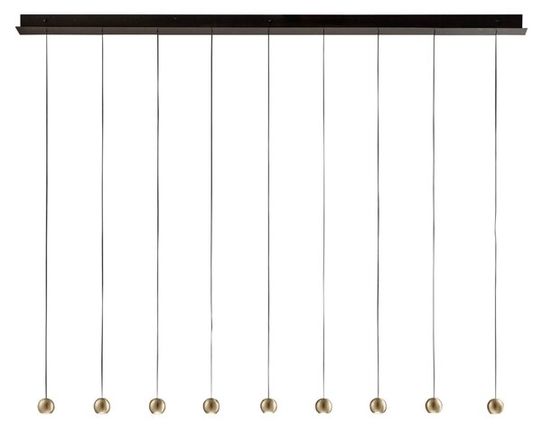 Sil-Lux LED a sospensione Magnetic, lineare, 9 luci, oro