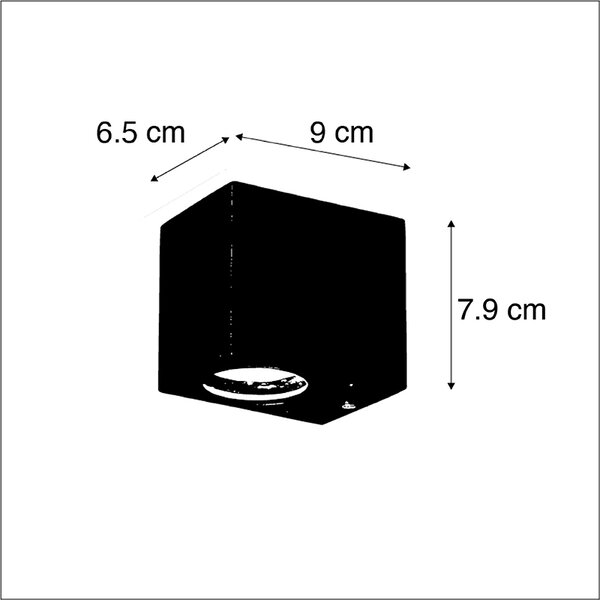 Lampada da parete smart nera con WiFi GU10 IP44 - Baleno