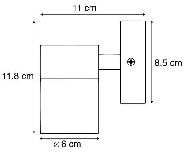 Lampada da parete per esterni smart nera incl. WiFi GU10 IP44 - Solo
