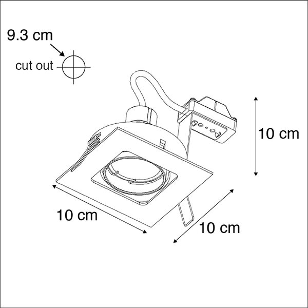 Faretto da incasso smart ottone quadrato con WiFi GU10 - Artemis