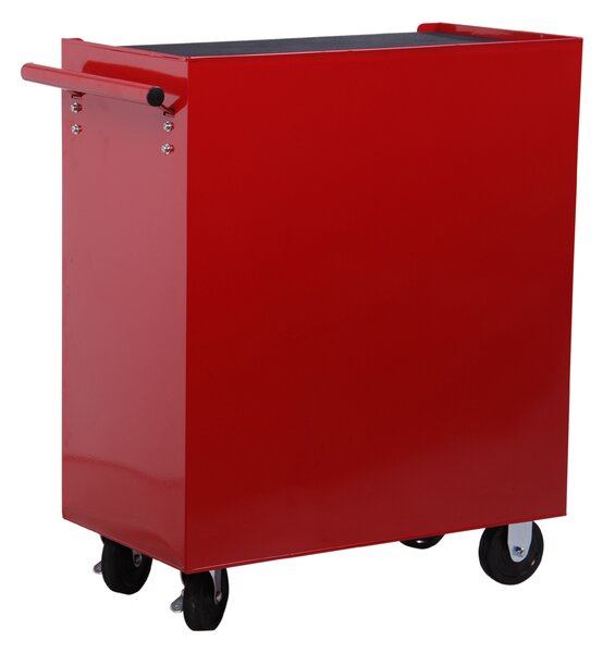 HomCom Carrello Cassettiera Porta Utensili per officina Carrello da Officina Cassettiera con Ruote, rosso, 67.5x33x77cm|Aosom