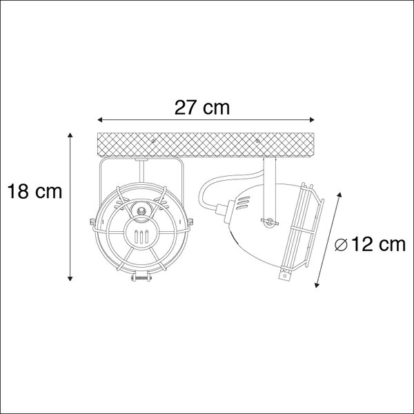 Faretto smart marrone ruggine con legno incl. 2 WiFi GU10 - Gina