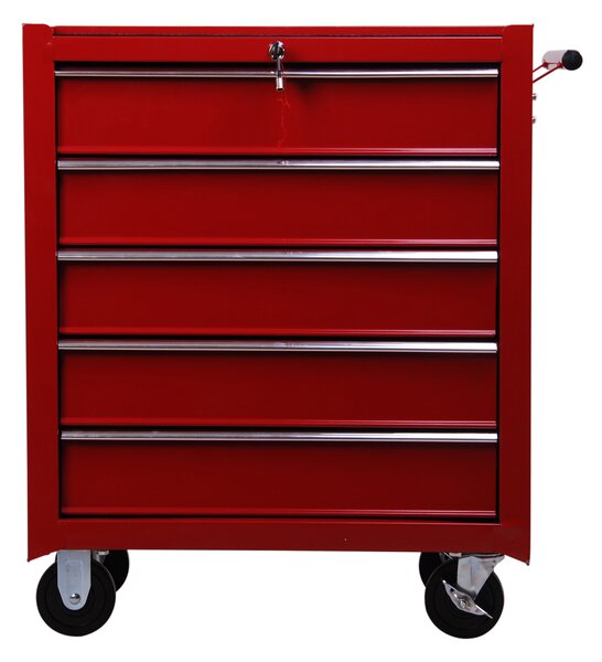 HomCom Carrello Cassettiera Porta Utensili per officina Carrello da Officina Cassettiera con Ruote, rosso, 67.5x33x77cm|Aosom