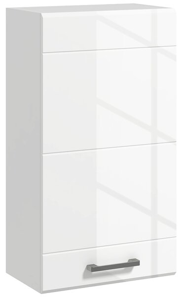 Kleankin Mobiletto Armadietto Bagno Pensile a Muro con 3 Ripiani e Ripiano Superiore Regolabile, in MDF,37x22.5x70 cm, Bianco|Aosom Italy