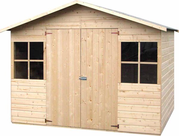 Casetta Box da Giardino per Attrezzi 2,89x2,02m con Pavimento in Legno Abete 12mm Lopun