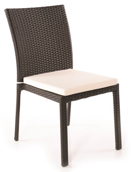 Sedia da Giardino 48x62xH90 cm in Polirattan Nero