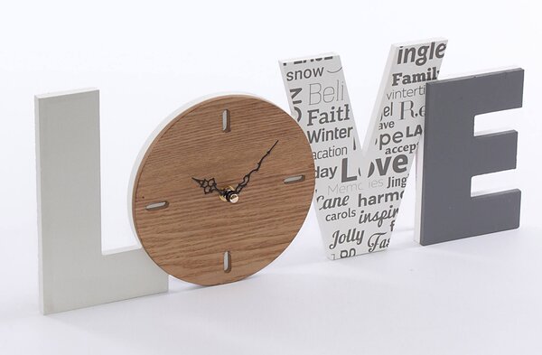 Orologio da Parete “Love” 45xH18,5 cm in Mdf Multicolor