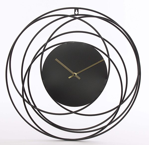 Orologio da Parete Ø50 cm in Mdf e Metallo Nero