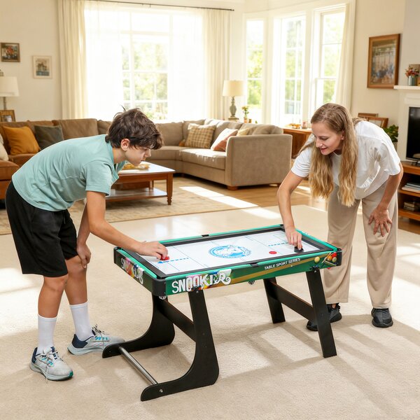 HOMCOM Tavolo da Gioco 6 in 1 con Calcio Balilla, Biliardo, Air Hockey, Ping Pong, Anelli e Hockey su Prato, 118x104x71 cm | Aosom Italy
