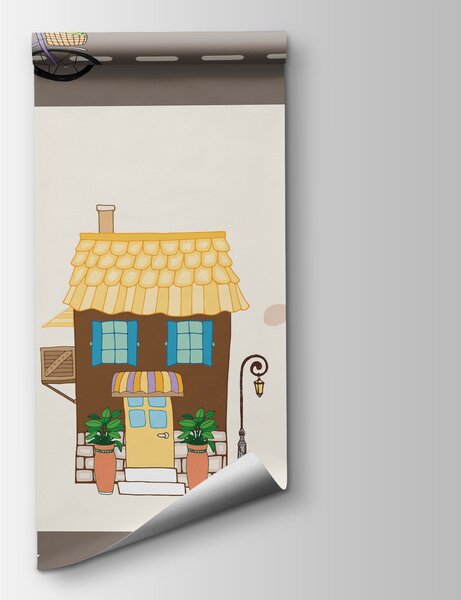 Carta da parati Mappa di una città, Carta da parati per Bambini, Carta da parati popolare, w04404 - Tapeko.it