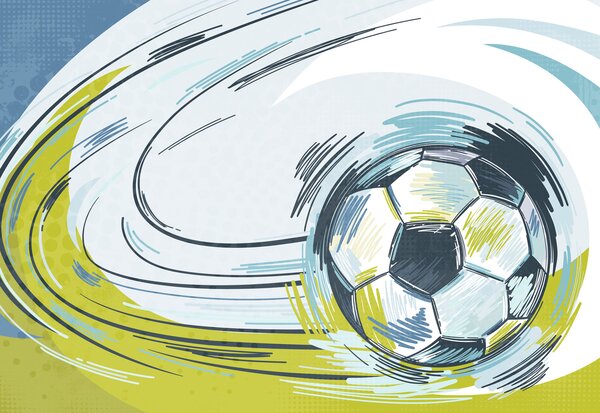 Carta da parati Pallone da calcio in movimento, Carta da parati Calcio, Carta da parati popolare, t00954 - Tapeko.it