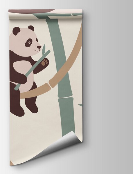 Carta da parati Panda su un albero, Carta da parati animali, Carta da parati popolare, t00963 - Tapeko.it