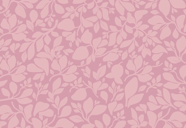 Carta da parati Motivo rosa con foglie, Carta da parati Floreale, Carta da parati popolare, t00965v2 - Tapeko.it
