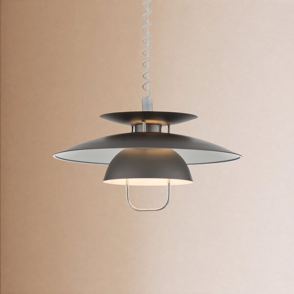 Lampada a sospensione Lindby, Nadija, dimmerabile, Grigio, Cucina, Metallo, Scandinavo
